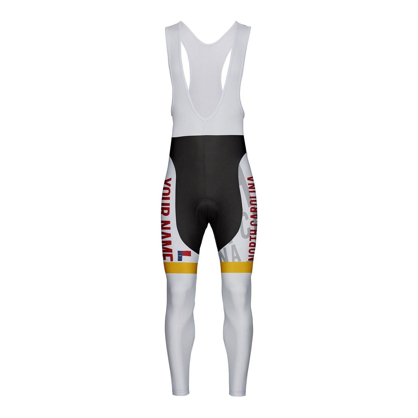 Customized North Carolina Unisex Thermal Fleece Cycling Bib Tights Long Pants