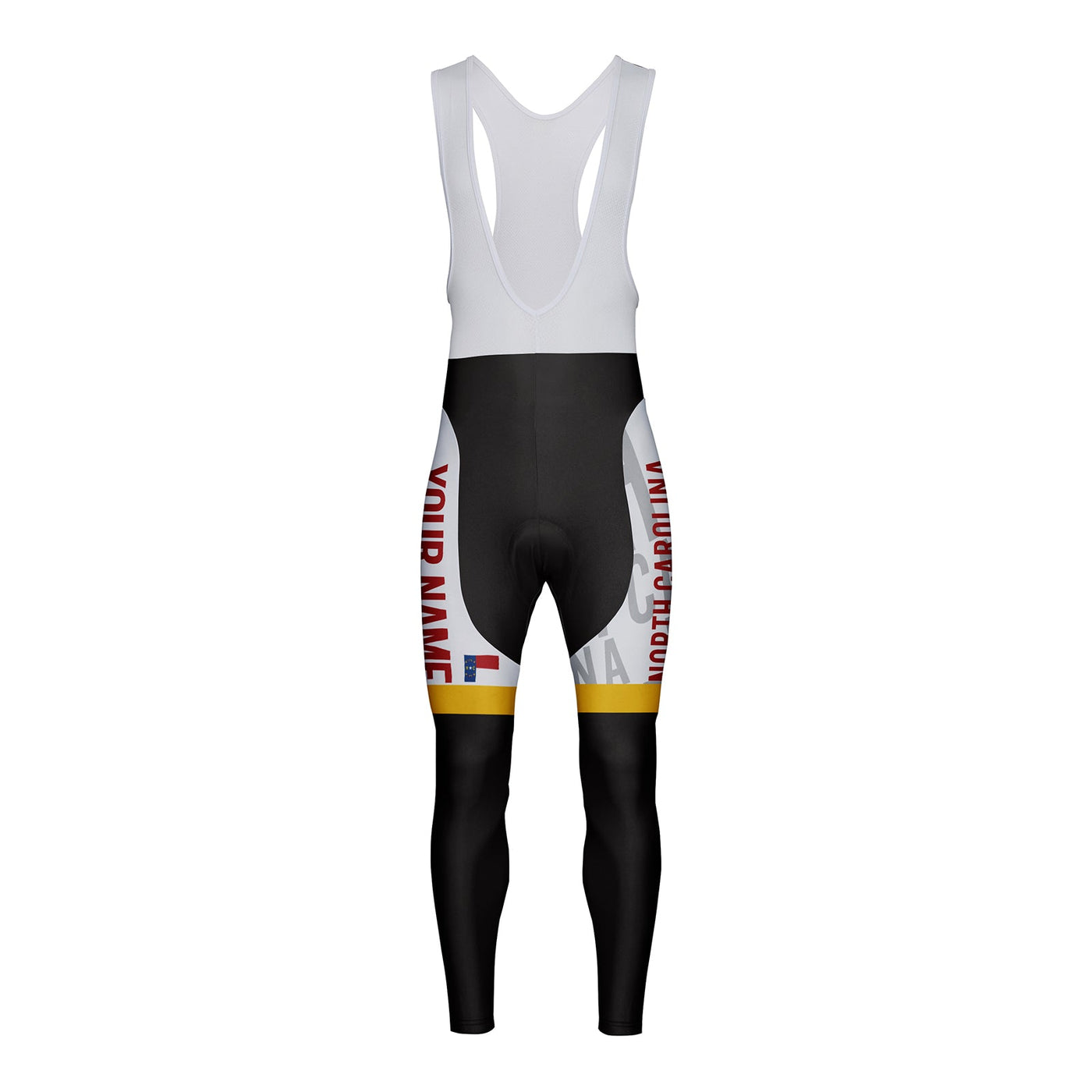 Customized North Carolina Unisex Thermal Fleece Cycling Bib Tights Long Pants
