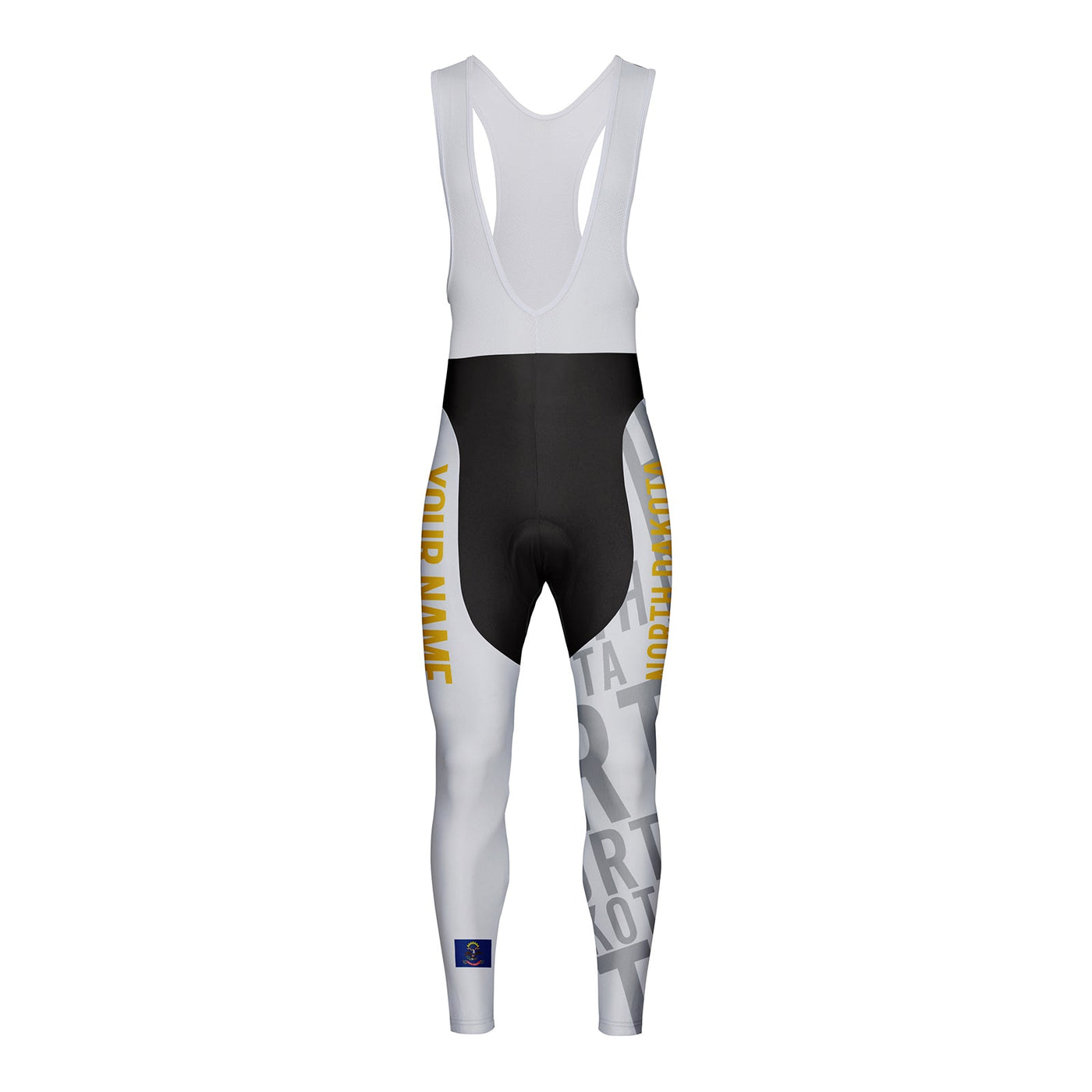 Customized North Dakota Unisex Thermal Fleece Cycling Bib Tights Long Pants