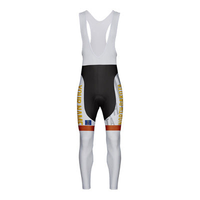 Customized North Dakota Unisex Thermal Fleece Cycling Bib Tights Long Pants