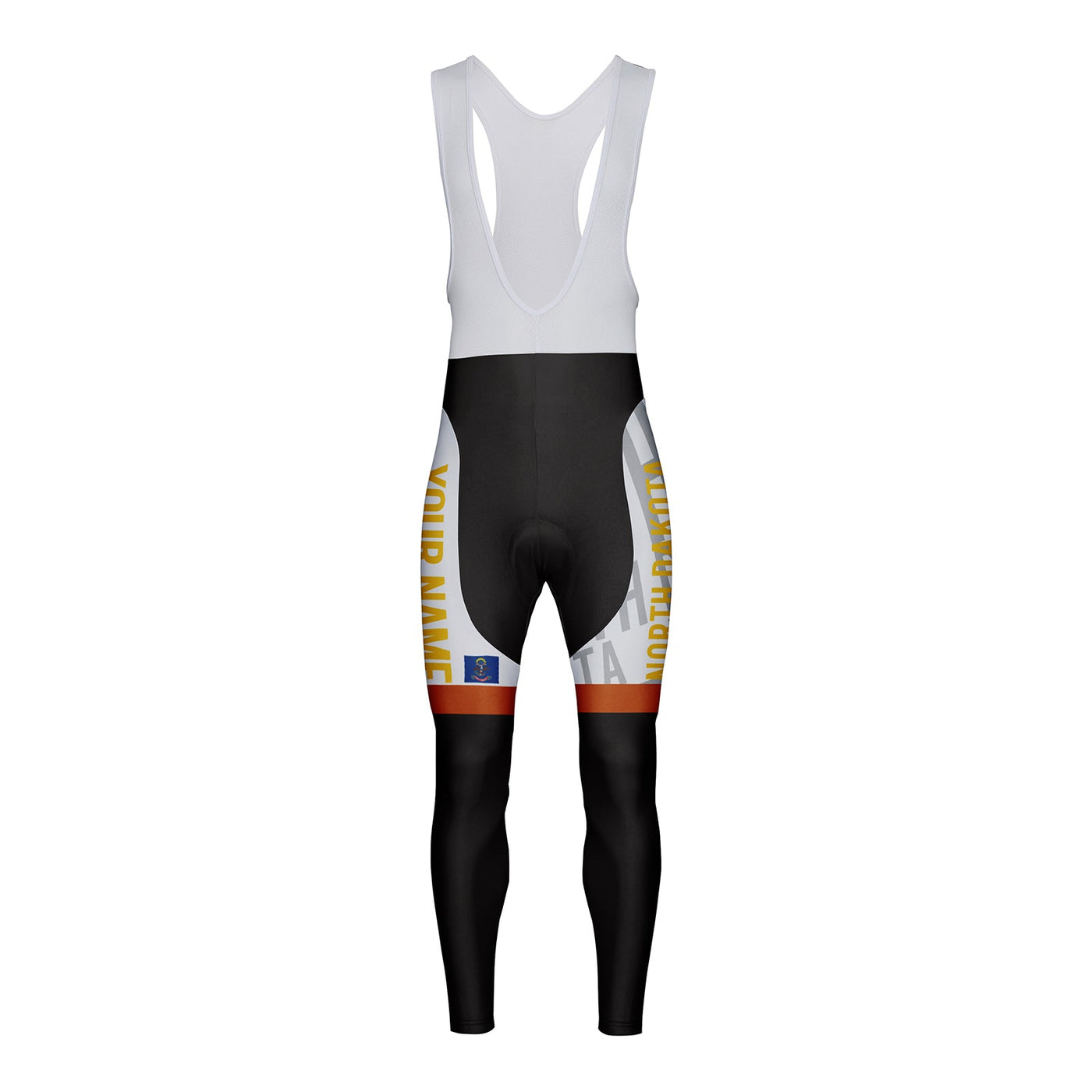 Customized North Dakota Unisex Thermal Fleece Cycling Bib Tights Long Pants