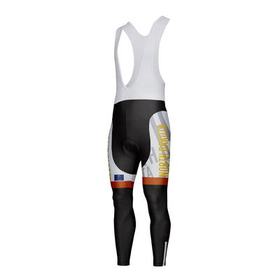 Customized North Dakota Unisex Thermal Fleece Cycling Bib Tights Long Pants