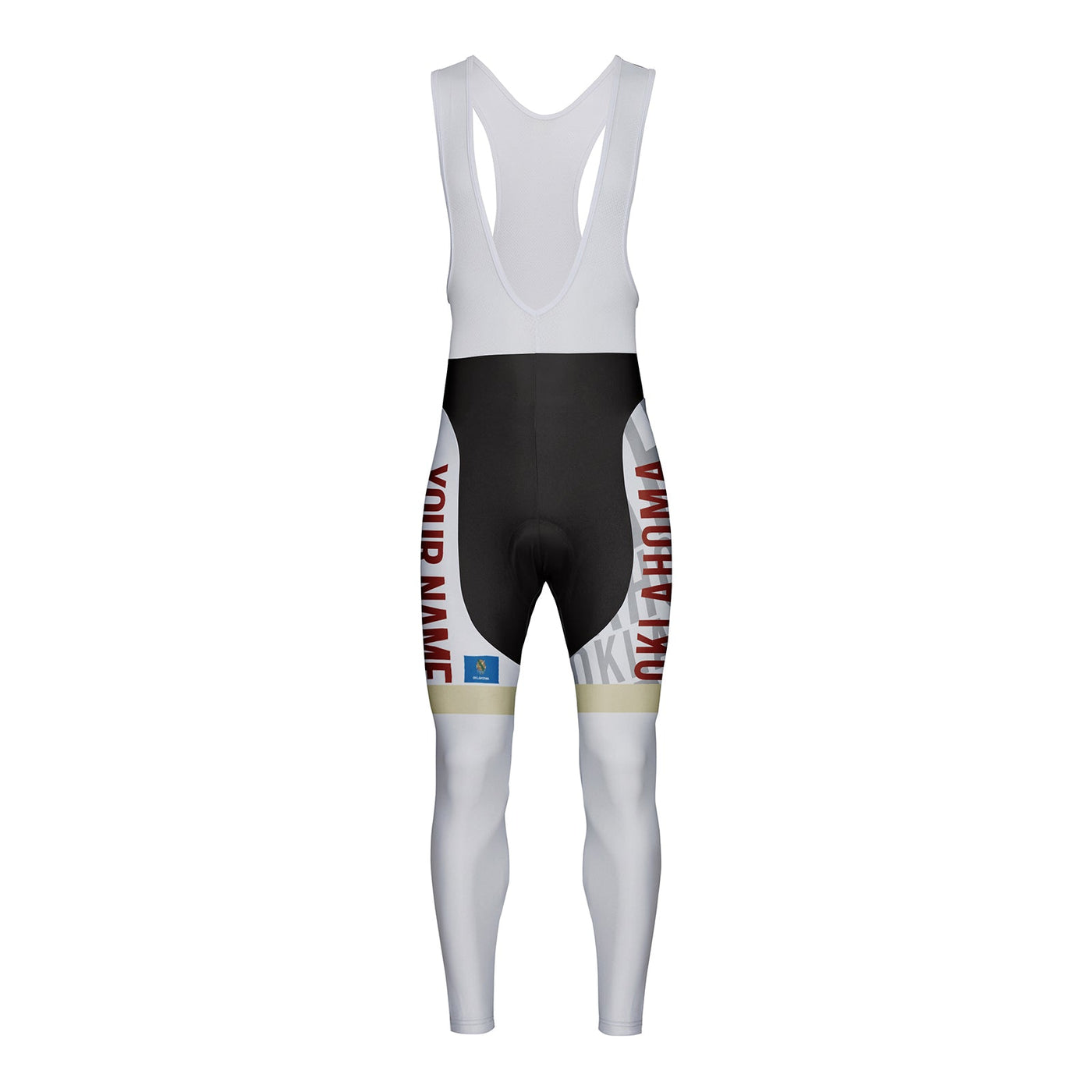 Customized Oklahoma Unisex Thermal Fleece Cycling Bib Tights Long Pants