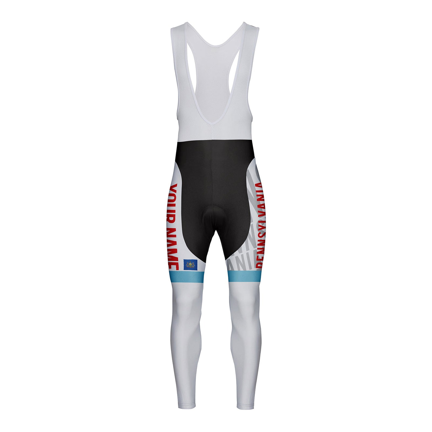 Customized Pennsylvania Unisex Thermal Fleece Cycling Bib Tights Long Pants