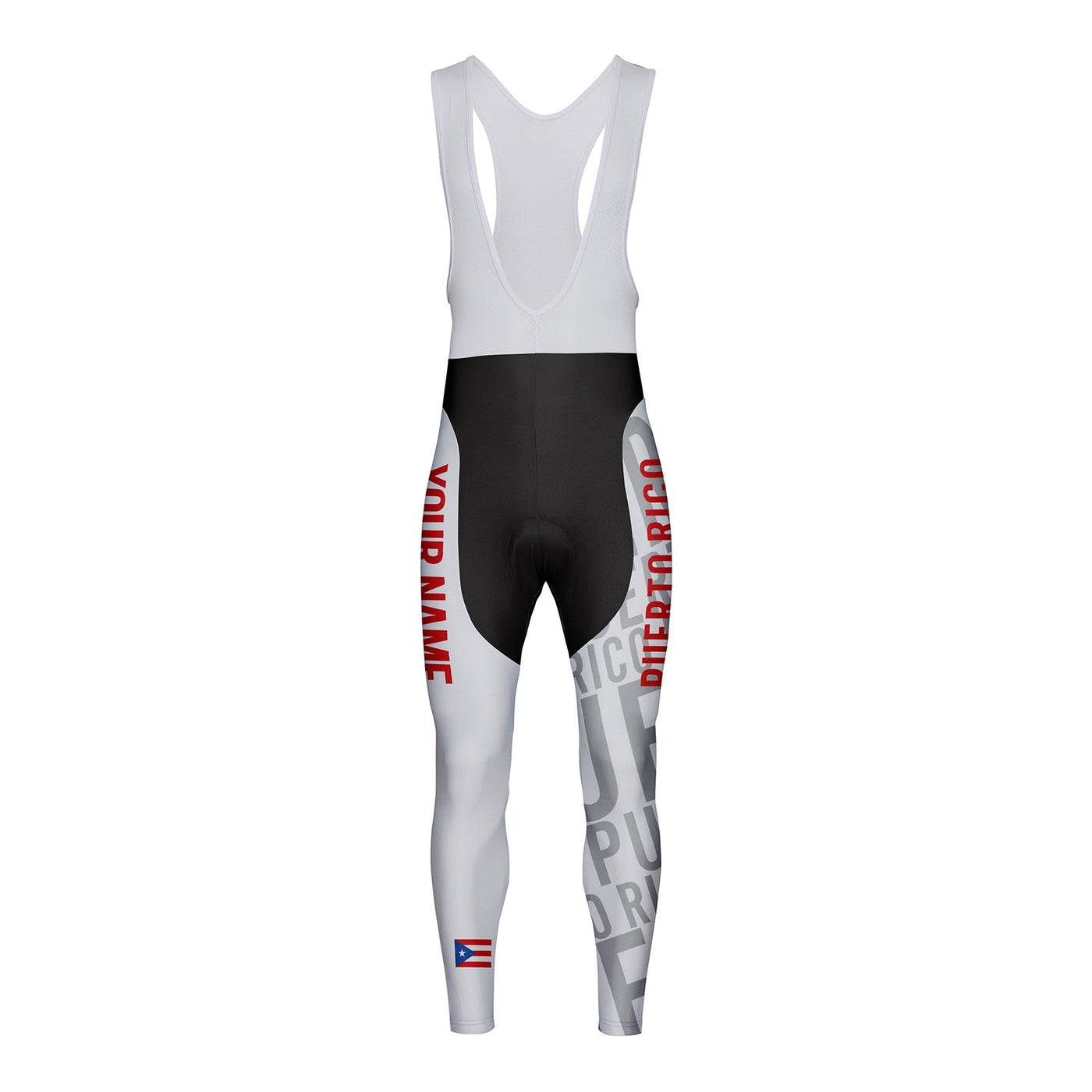 Customized Puerto Rico Unisex Thermal Fleece Cycling Bib Tights Long Pants