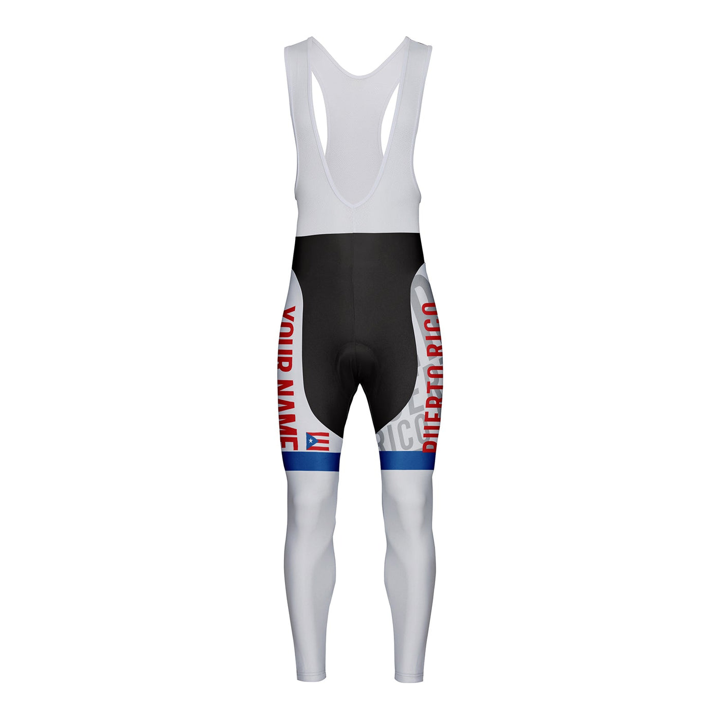 Customized Puerto Rico Unisex Thermal Fleece Cycling Bib Tights Long Pants