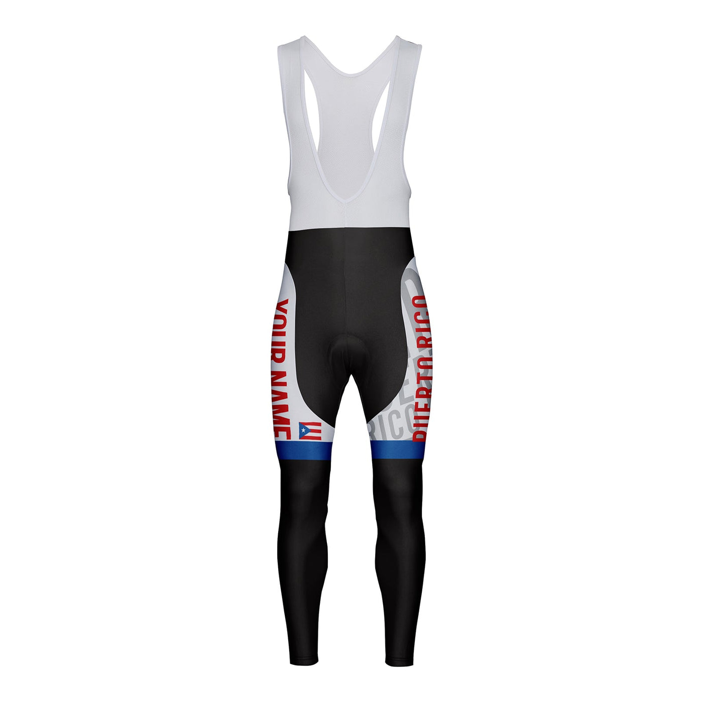 Customized Puerto Rico Unisex Thermal Fleece Cycling Bib Tights Long Pants