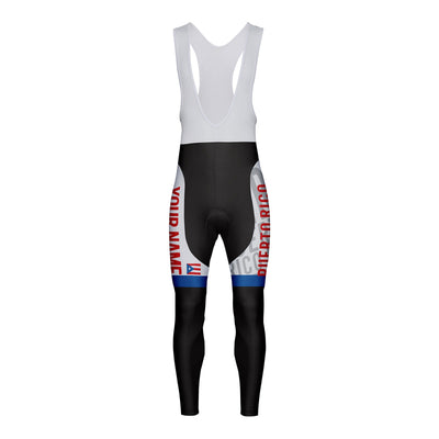 Customized Puerto Rico Unisex Thermal Fleece Cycling Bib Tights Long Pants