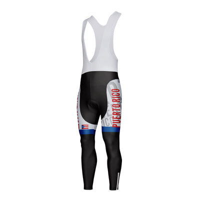 Customized Puerto Rico Unisex Thermal Fleece Cycling Bib Tights Long Pants