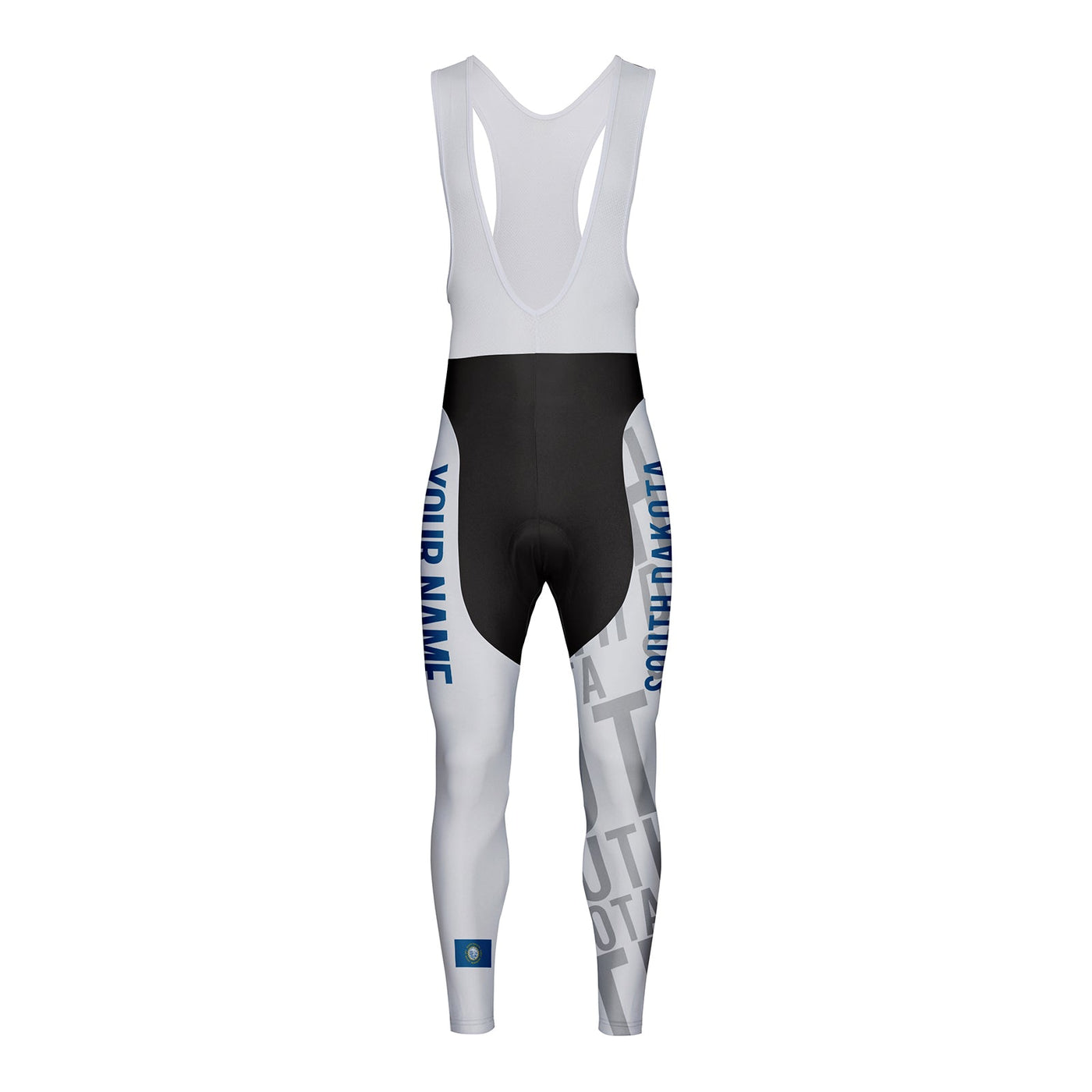 Customized South Dakota Unisex Thermal Fleece Cycling Bib Tights Long Pants