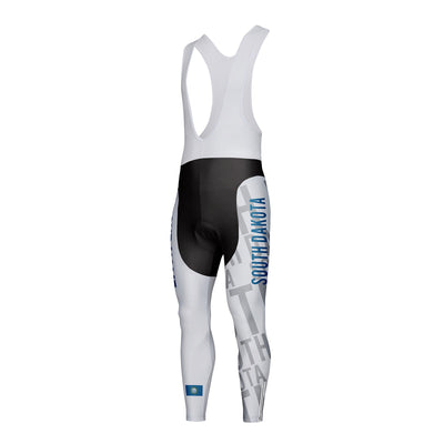 Customized South Dakota Unisex Thermal Fleece Cycling Bib Tights Long Pants