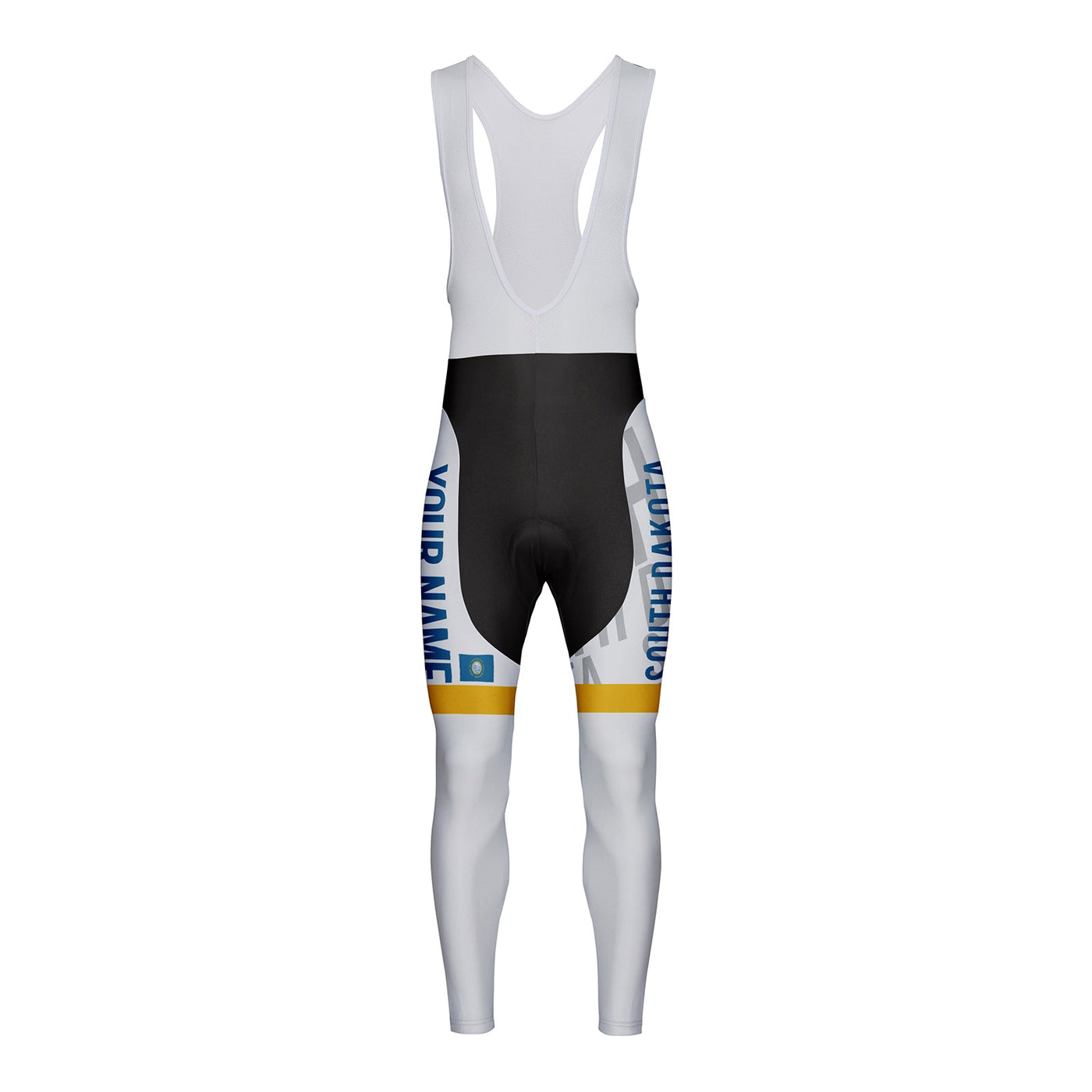 Customized South Dakota Unisex Thermal Fleece Cycling Bib Tights Long Pants