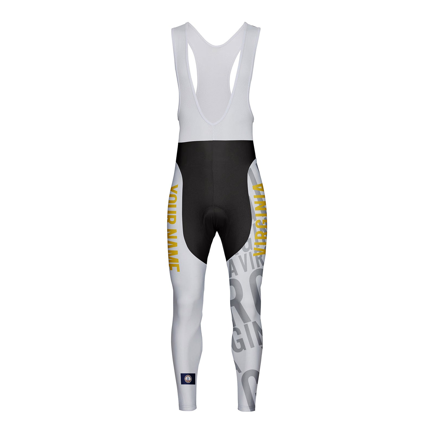 Customized Virginia Unisex Thermal Fleece Cycling Bib Tights Long Pants