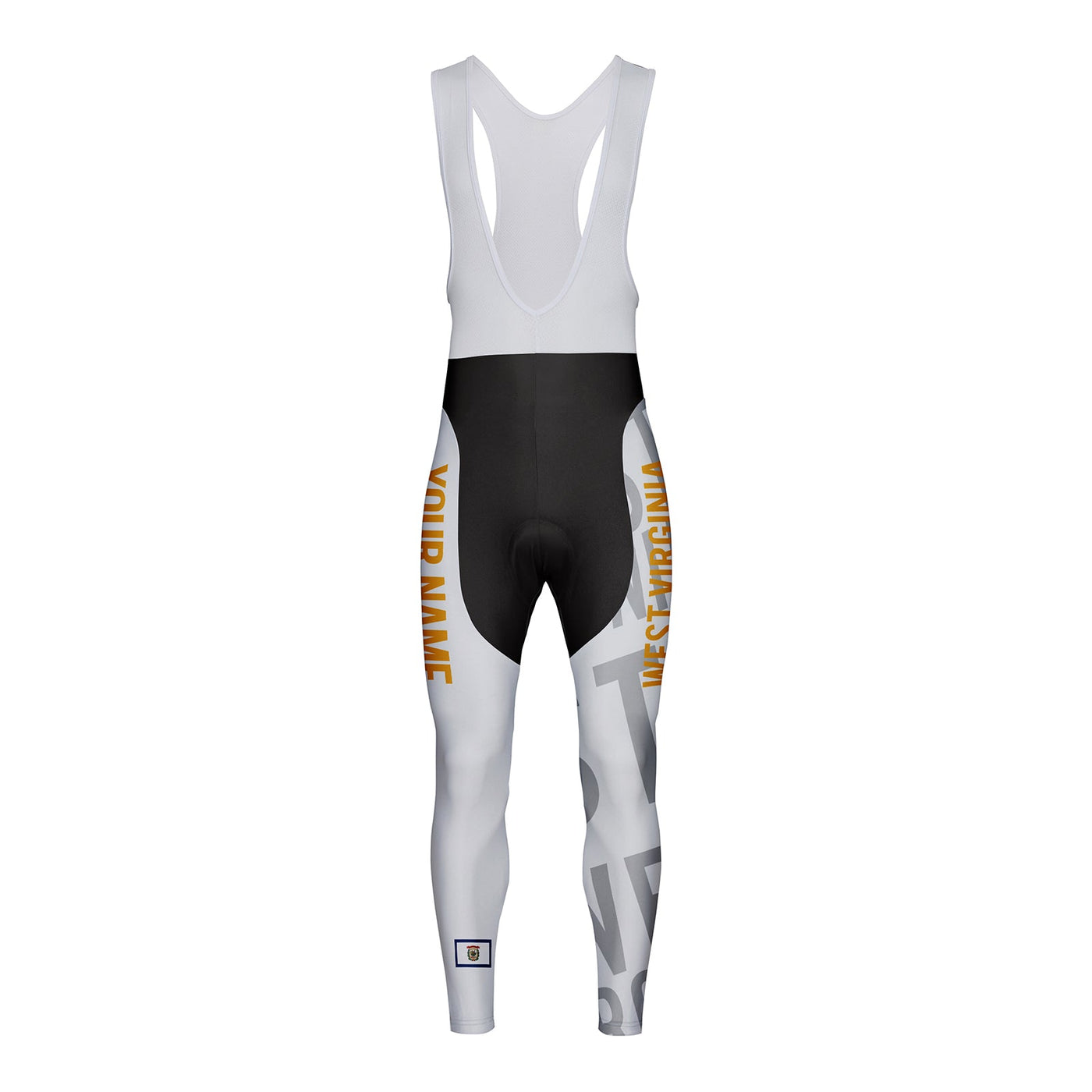 Customized West Virginia Unisex Thermal Fleece Cycling Bib Tights Long Pants