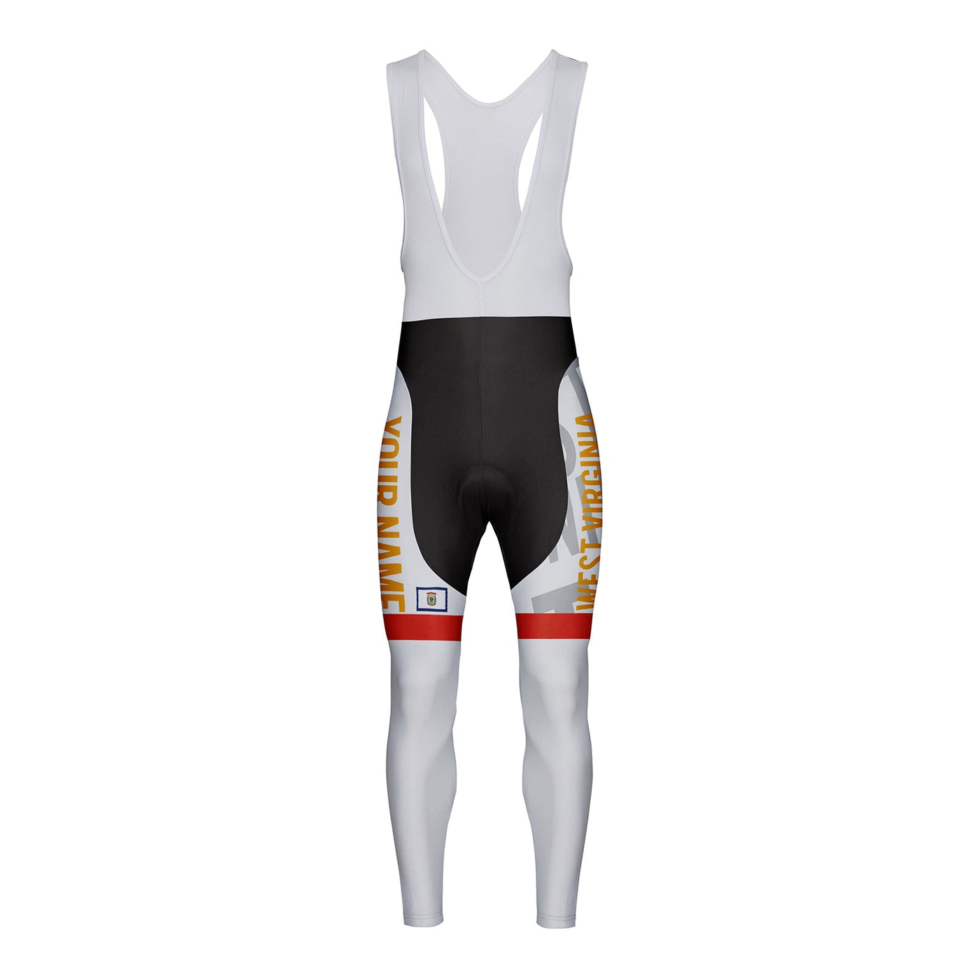 Customized West Virginia Unisex Thermal Fleece Cycling Bib Tights Long Pants