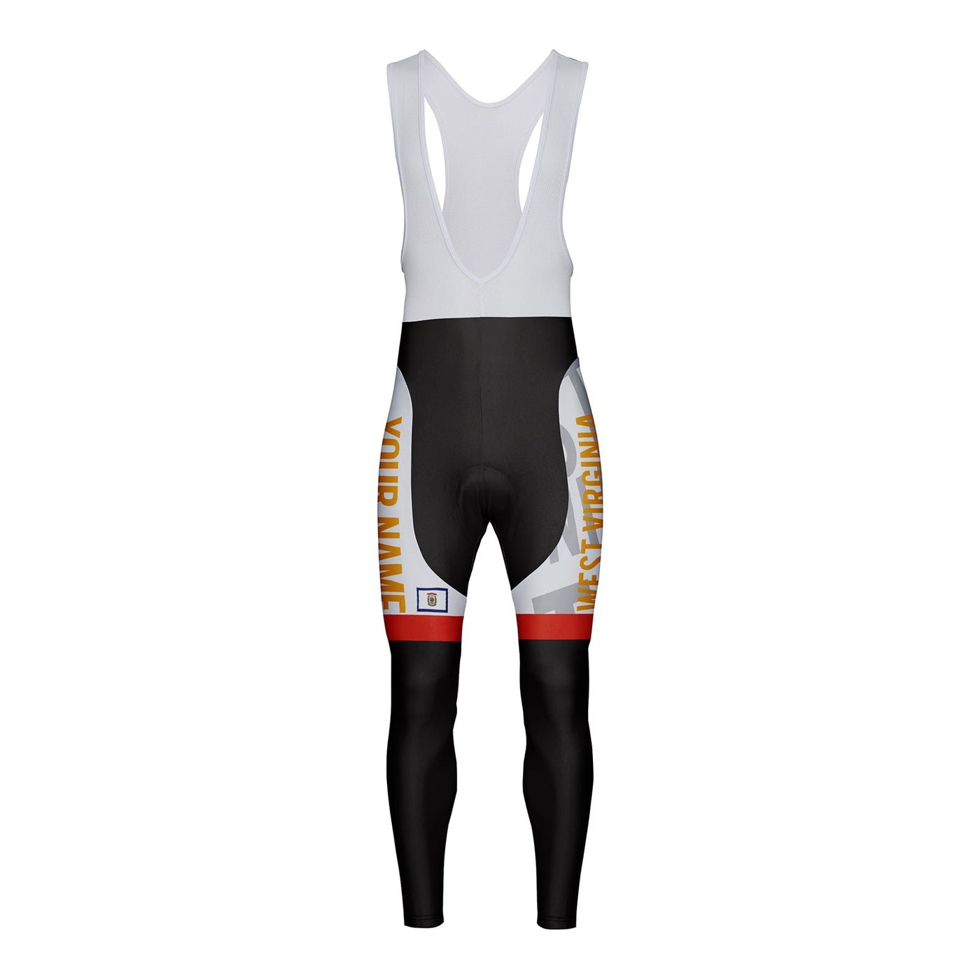 Customized West Virginia Unisex Thermal Fleece Cycling Bib Tights Long Pants