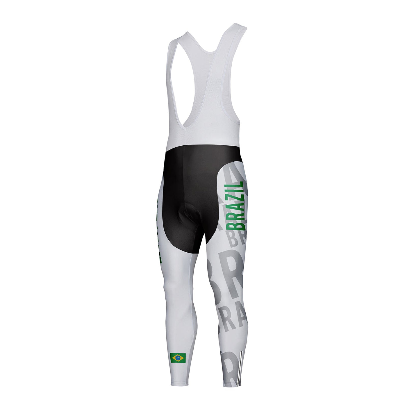 Customized Brazil Unisex Thermal Fleece Cycling Bib Tights Long Pants