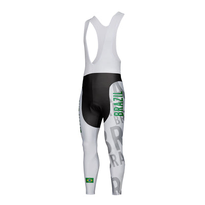 Customized Brazil Unisex Thermal Fleece Cycling Bib Tights Long Pants