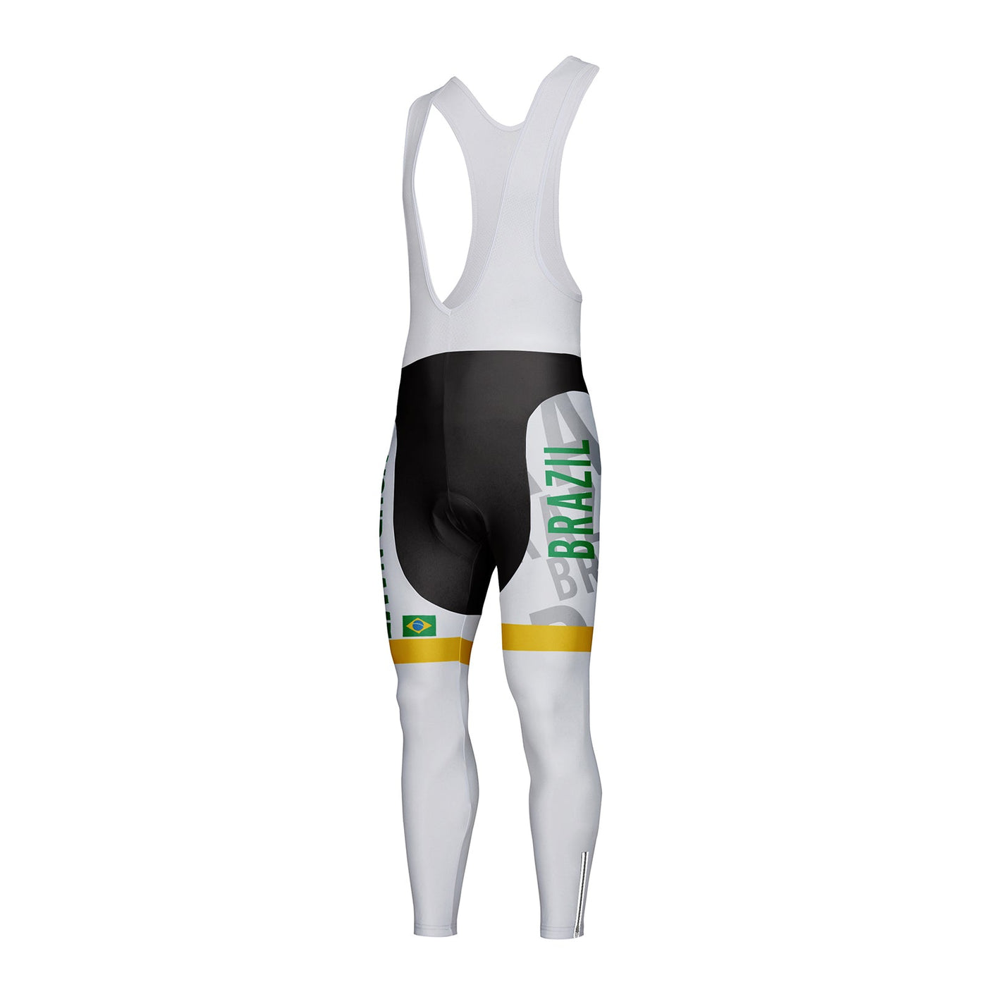 Customized Brazil Unisex Thermal Fleece Cycling Bib Tights Long Pants