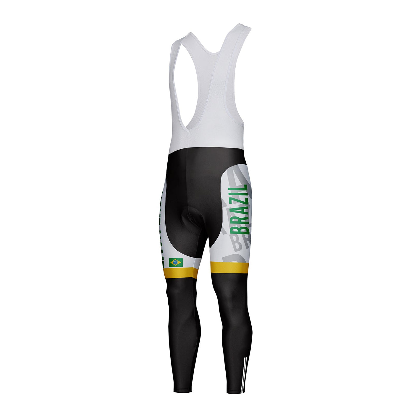 Customized Brazil Unisex Thermal Fleece Cycling Bib Tights Long Pants