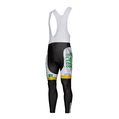 Customized Brazil Unisex Thermal Fleece Cycling Bib Tights Long Pants