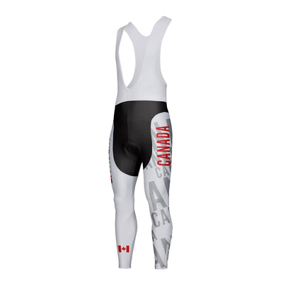 Customized Canada Unisex Thermal Fleece Cycling Bib Tights Long Pants