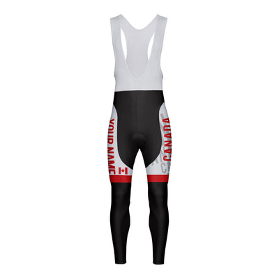 Customized Canada Unisex Thermal Fleece Cycling Bib Tights Long Pants