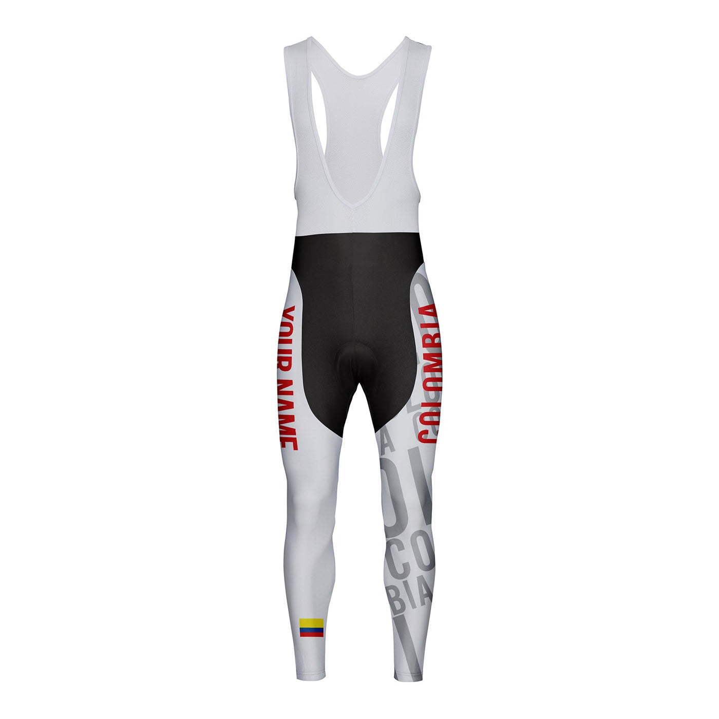 Customized Colombia Unisex Thermal Fleece Cycling Bib Tights Long Pants