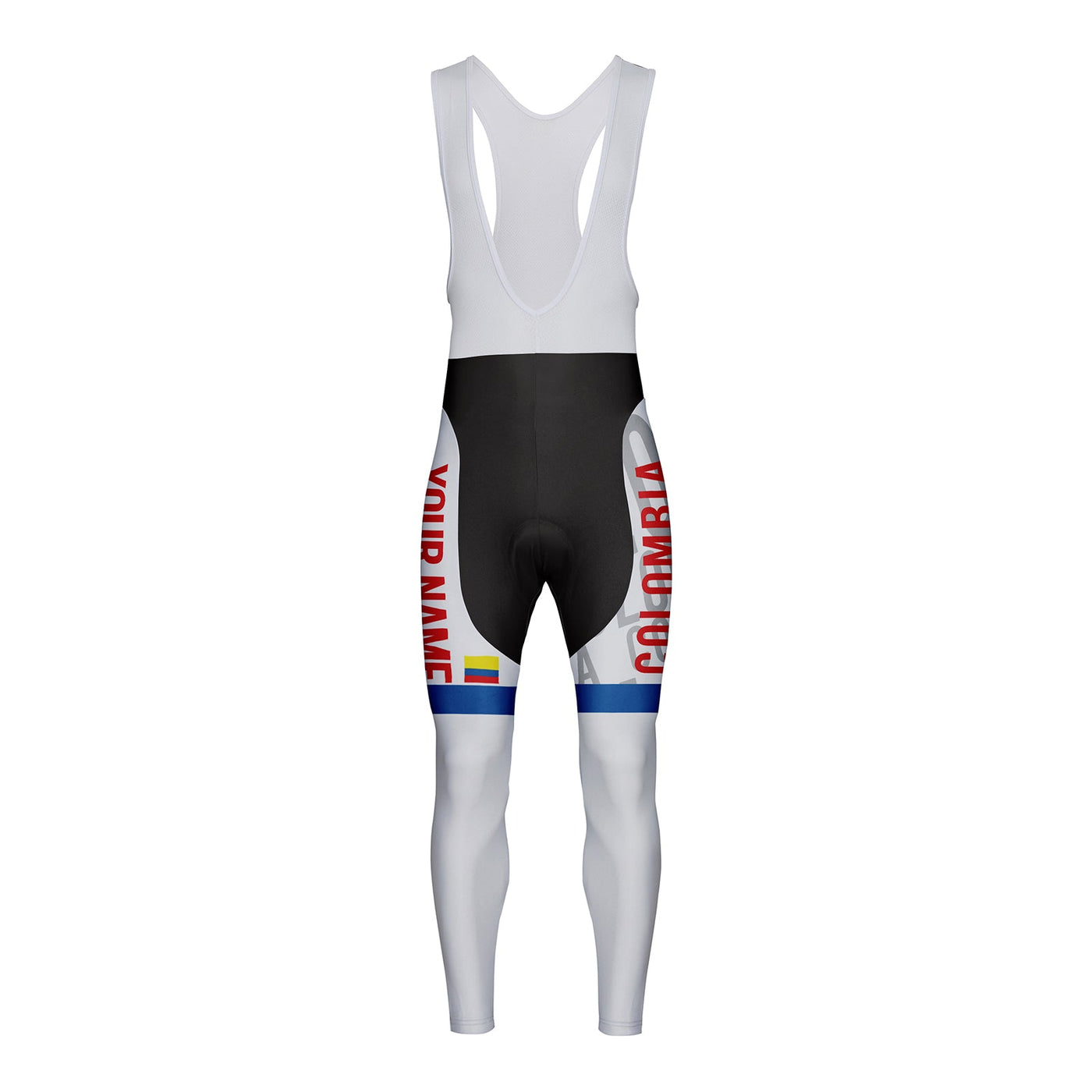 Customized Colombia Unisex Thermal Fleece Cycling Bib Tights Long Pants