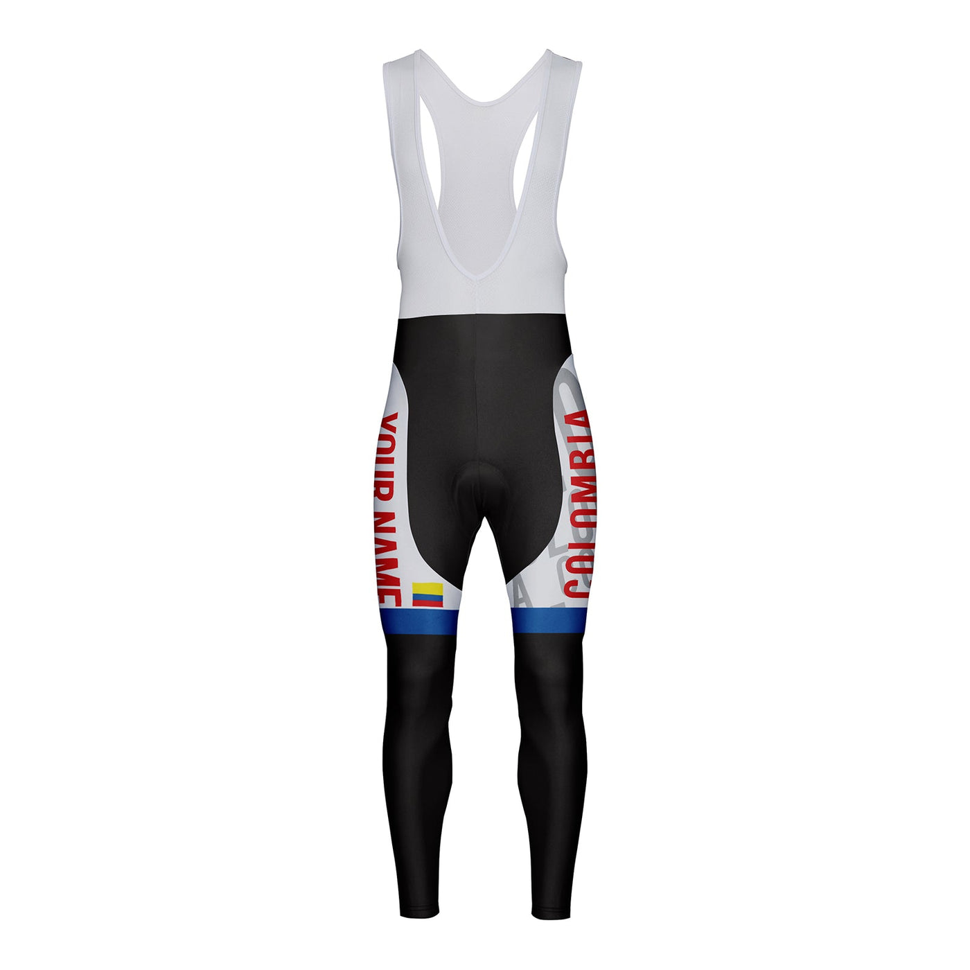 Customized Colombia Unisex Thermal Fleece Cycling Bib Tights Long Pants