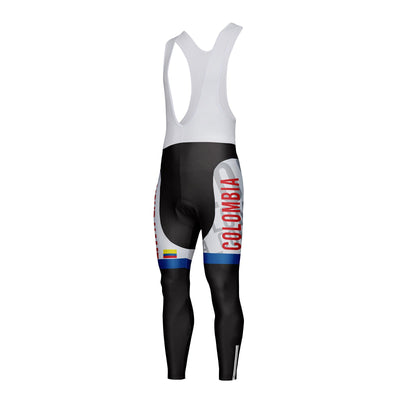 Customized Colombia Unisex Thermal Fleece Cycling Bib Tights Long Pants