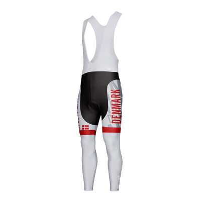 Customized Denmark Unisex Thermal Fleece Cycling Bib Tights Long Pants