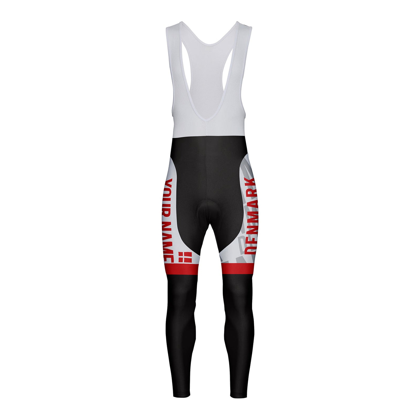 Customized Denmark Unisex Thermal Fleece Cycling Bib Tights Long Pants