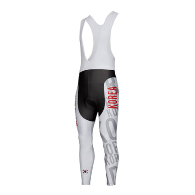 Customized Korea Unisex Thermal Fleece Cycling Bib Tights Long Pants