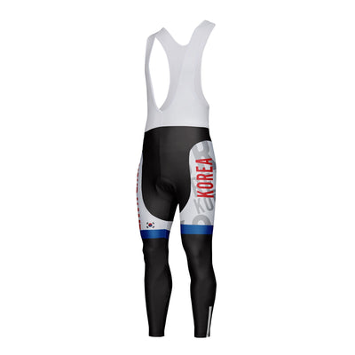 Customized Korea Unisex Thermal Fleece Cycling Bib Tights Long Pants