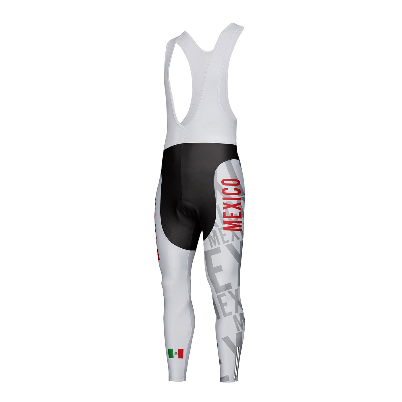 Customized Mexico Unisex Thermal Fleece Cycling Bib Tights Long Pants