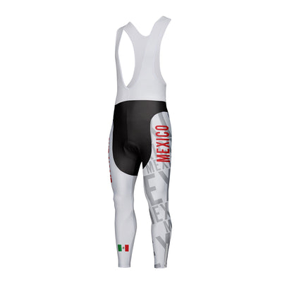 Customized Mexico Unisex Thermal Fleece Cycling Bib Tights Long Pants
