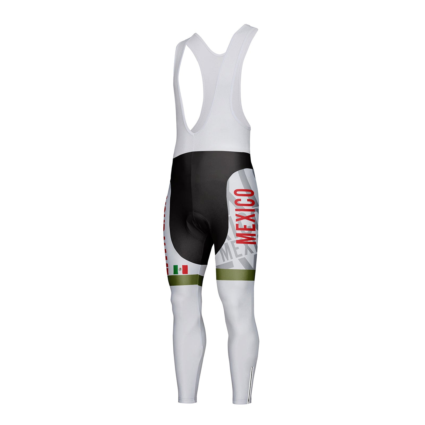 Customized Mexico Unisex Thermal Fleece Cycling Bib Tights Long Pants