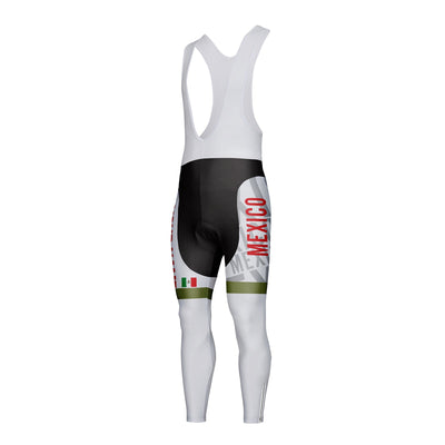 Customized Mexico Unisex Thermal Fleece Cycling Bib Tights Long Pants