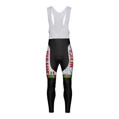 Customized Mexico Unisex Thermal Fleece Cycling Bib Tights Long Pants