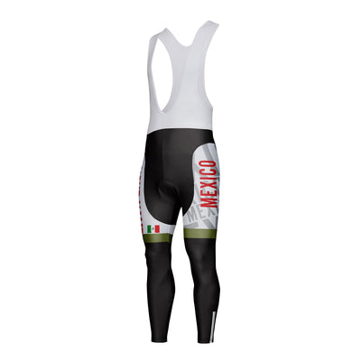 Customized Mexico Unisex Thermal Fleece Cycling Bib Tights Long Pants