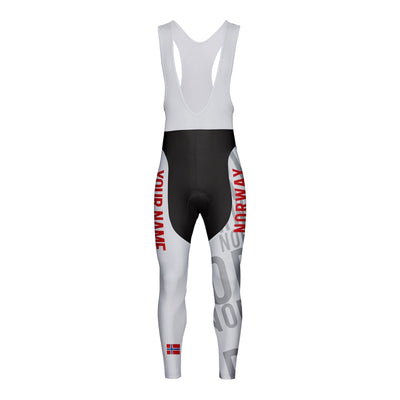 Customized Norway Unisex Thermal Fleece Cycling Bib Tights Long Pants