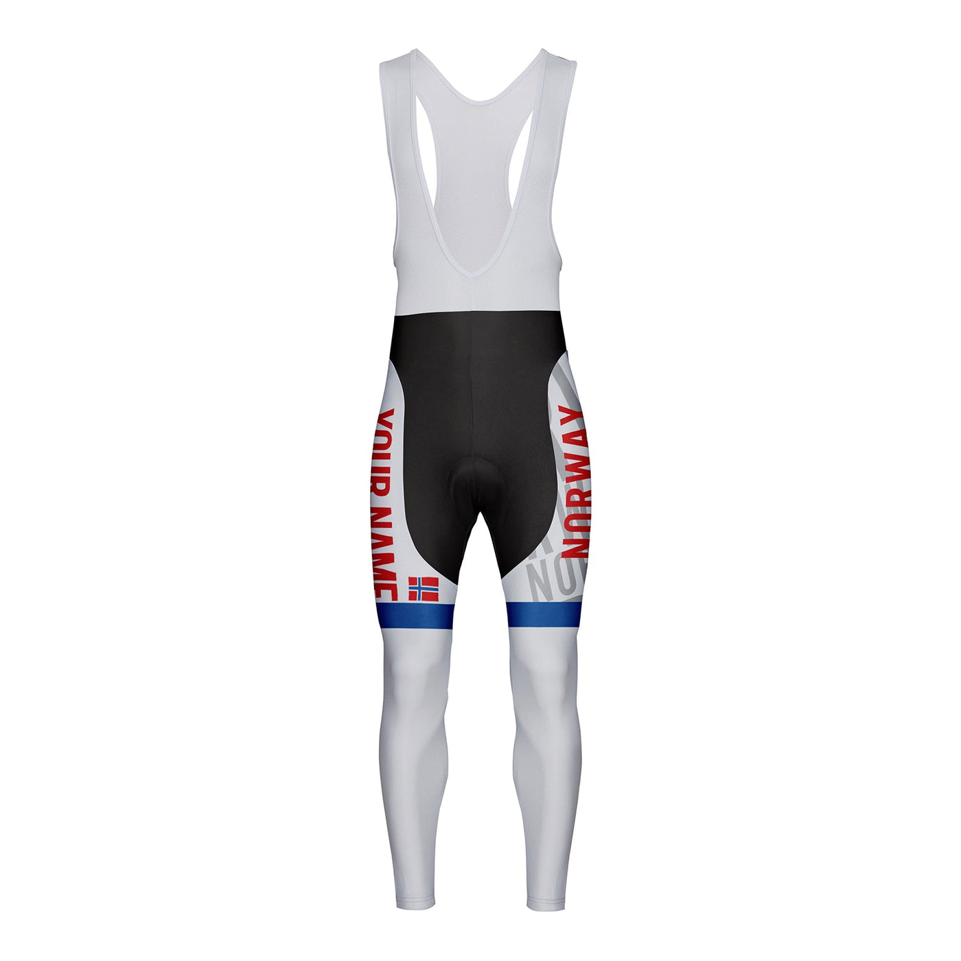 Customized Norway Unisex Thermal Fleece Cycling Bib Tights Long Pants