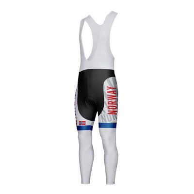 Customized Norway Unisex Thermal Fleece Cycling Bib Tights Long Pants