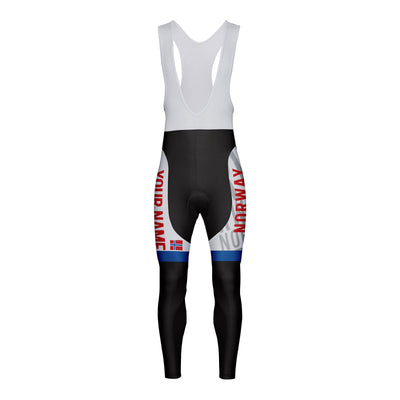 Customized Norway Unisex Thermal Fleece Cycling Bib Tights Long Pants