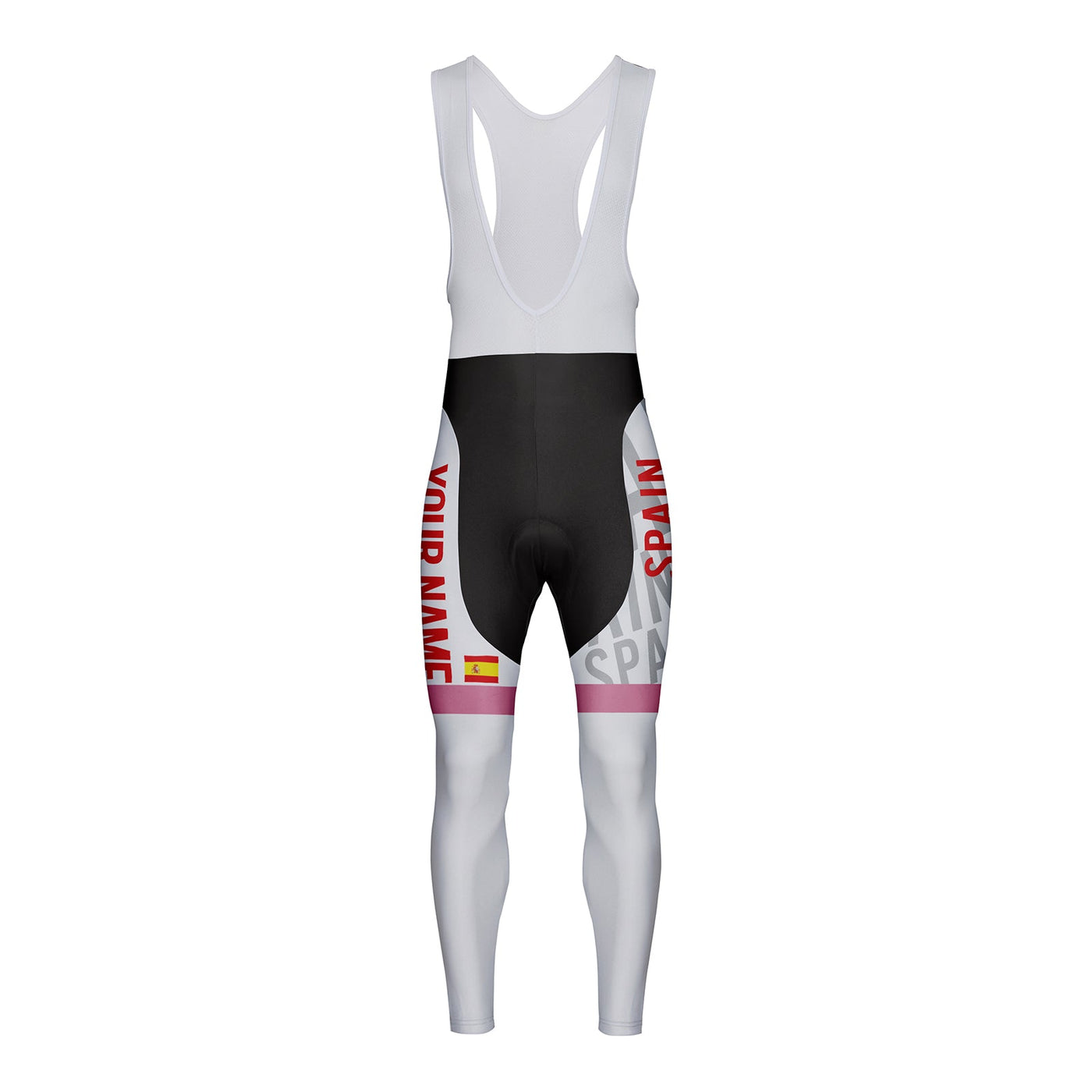 Customized Spain Unisex Thermal Fleece Cycling Bib Tights Long Pants