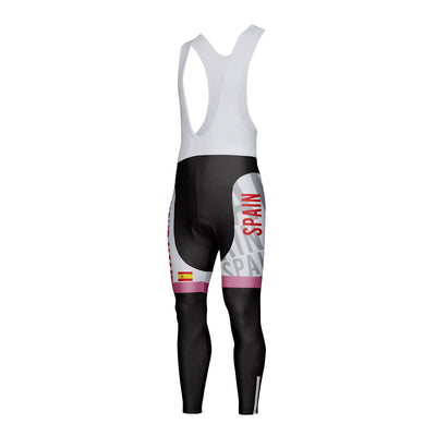 Customized Spain Unisex Thermal Fleece Cycling Bib Tights Long Pants