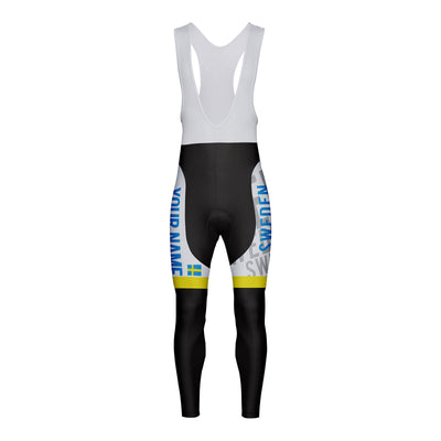 Customized Sweden Unisex Thermal Fleece Cycling Bib Tights Long Pants