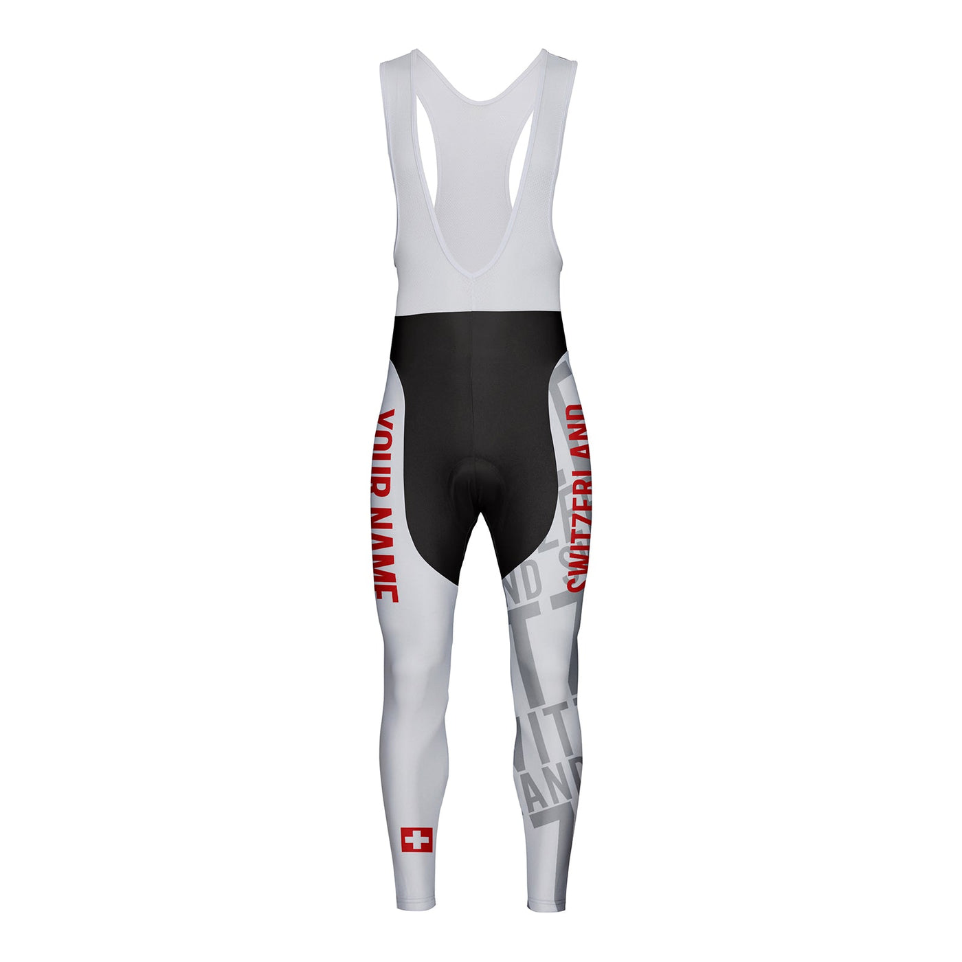 Customized Switzerland Unisex Thermal Fleece Cycling Bib Tights Long Pants