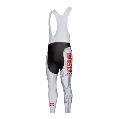 Customized Switzerland Unisex Thermal Fleece Cycling Bib Tights Long Pants